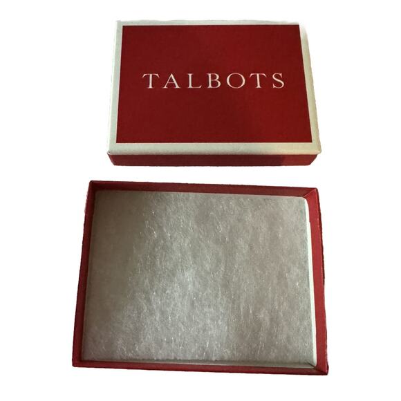 Talbots gift box small rectangle red white Christmas Holiday Birthday ~ 4 X 3 - Picture 1 of 5